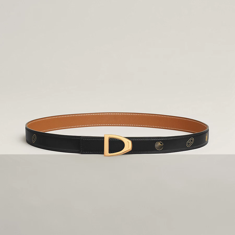 Cavaliere belt buckle & Reversible leather strap 24 mm - Image 1